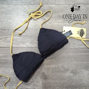 A.Che Tie Back Halter Padded Bikini Top Size S